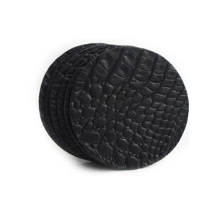 Croco Black - Rond Onderzetters Croco Zwart