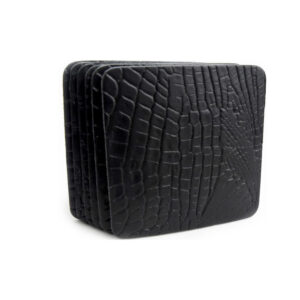 Croco Black - Onderzetters Croco Zwart Vierkant