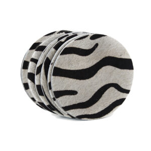 Cowskin Zebra - Rond Onderzetters Koeienhuid Zebraprint