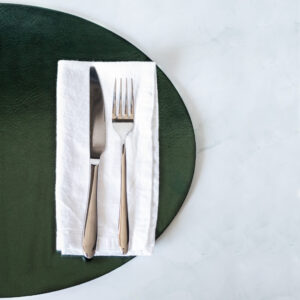 Placemats Metallic Groen Ovaal Coaster Queen