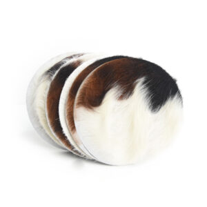 Cowskin Natural - Rond Onderzetters Koeienhuid