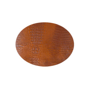Croco Cognac - Ovaal Lederen Placemats Croco Cognac (Set)