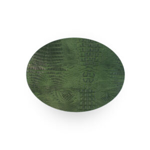 Placemats Ovaal Leer Croco Groen Coaster Queen