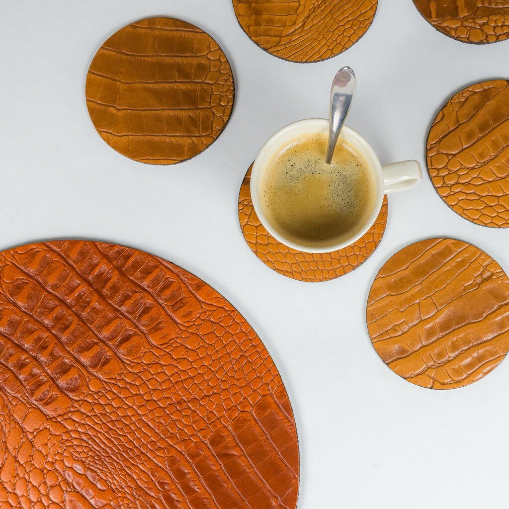 Alle leren placemats Handgemaakt in eigen atelier Coaster Queen