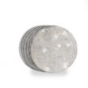 Cowskin Silver Flakes Blond - Rond Onderzetters Koeienhuid Zilver Blond