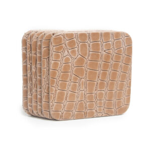 Onderzetters Leer Snake Beige - Vierkant
