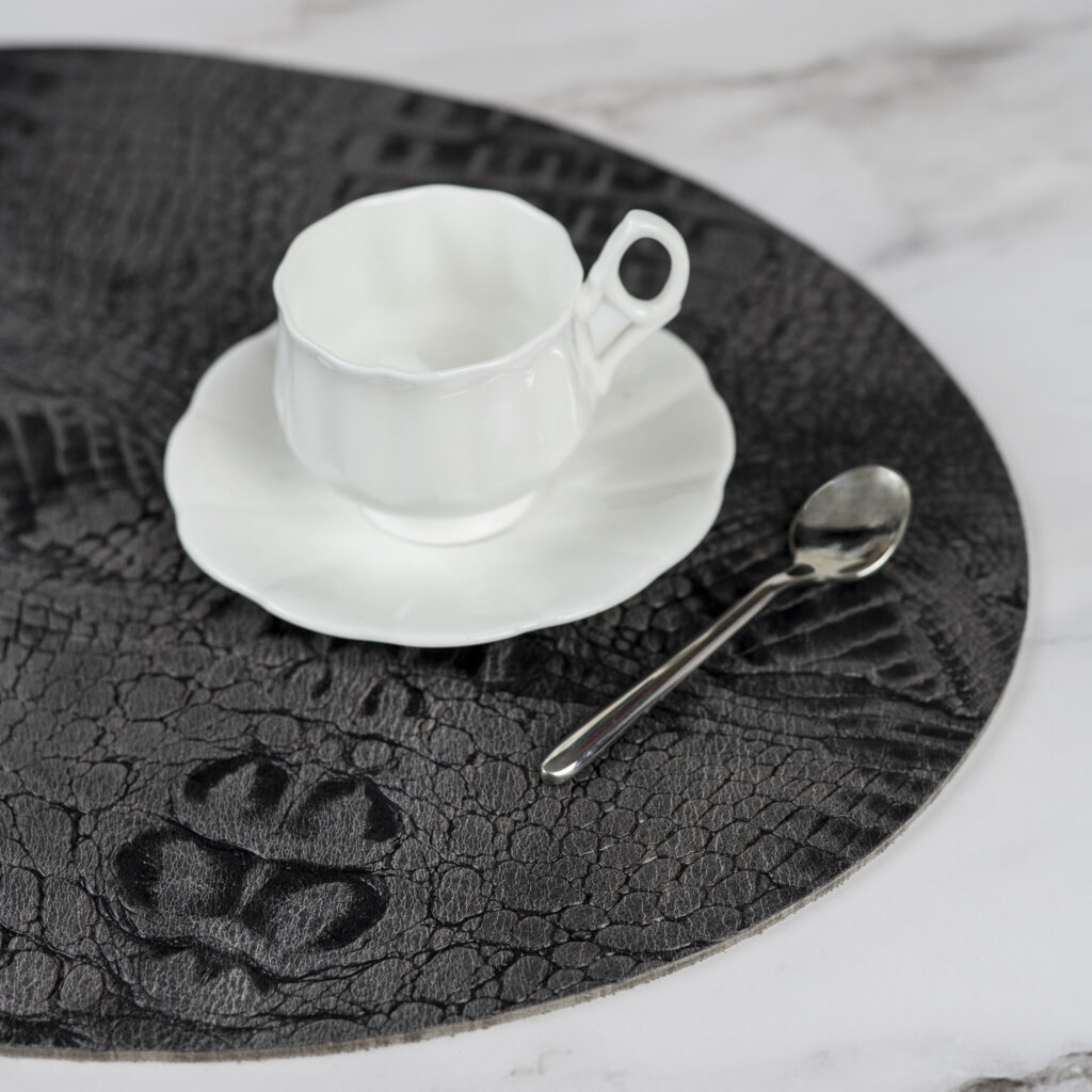 Ovale leren placemats Handgemaakt in eigen atelier Coaster Queen