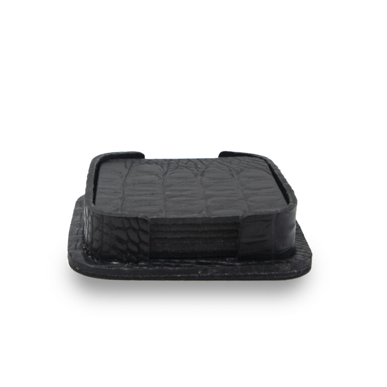 Croco Black Rechthoek Placemats Croco Zwart (Set) Coaster Queen