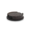 Onderzetterhouder + 6 Onderzetters Leer Croco Bruin Rond
