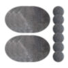 Placemats Leer Antraciet Ovaal Croco