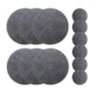 Placemats Croco Antraciet Rond