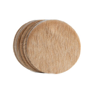 CoasterQueen Onderzetters Koehuid Beige Rond