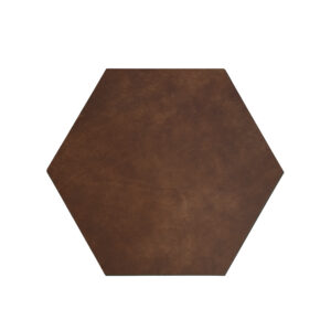 Taupe Hexagon - Placemats Leer Taupe Zeshoek
