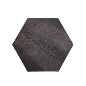 Croco Dark Grey Hexagon - Placemats Leer Croco Antraciet Zeshoek