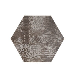 Croco Light Grey Hexagon - Placemats Leer Croco Grijs Zeshoek