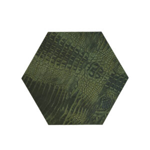 Croco Green Hexagon - Placemats Leer Croco Groen Zeshoek