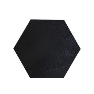 Croco Black Hexagon - Placemats Leer Croco Zwart Zeshoek