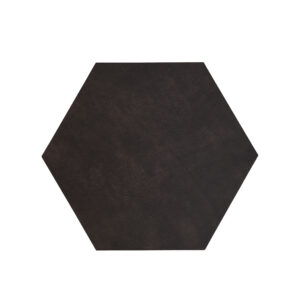 Espresso Brown Hexagon - Placemats Leer Espresso Zeshoek