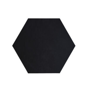 Black Hexagon - Placemats Leer Zwart Zeshoek