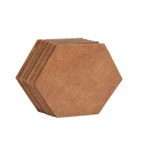 Classic Cognac Hexagon - Onderzetters Leer Cognac Zeshoek