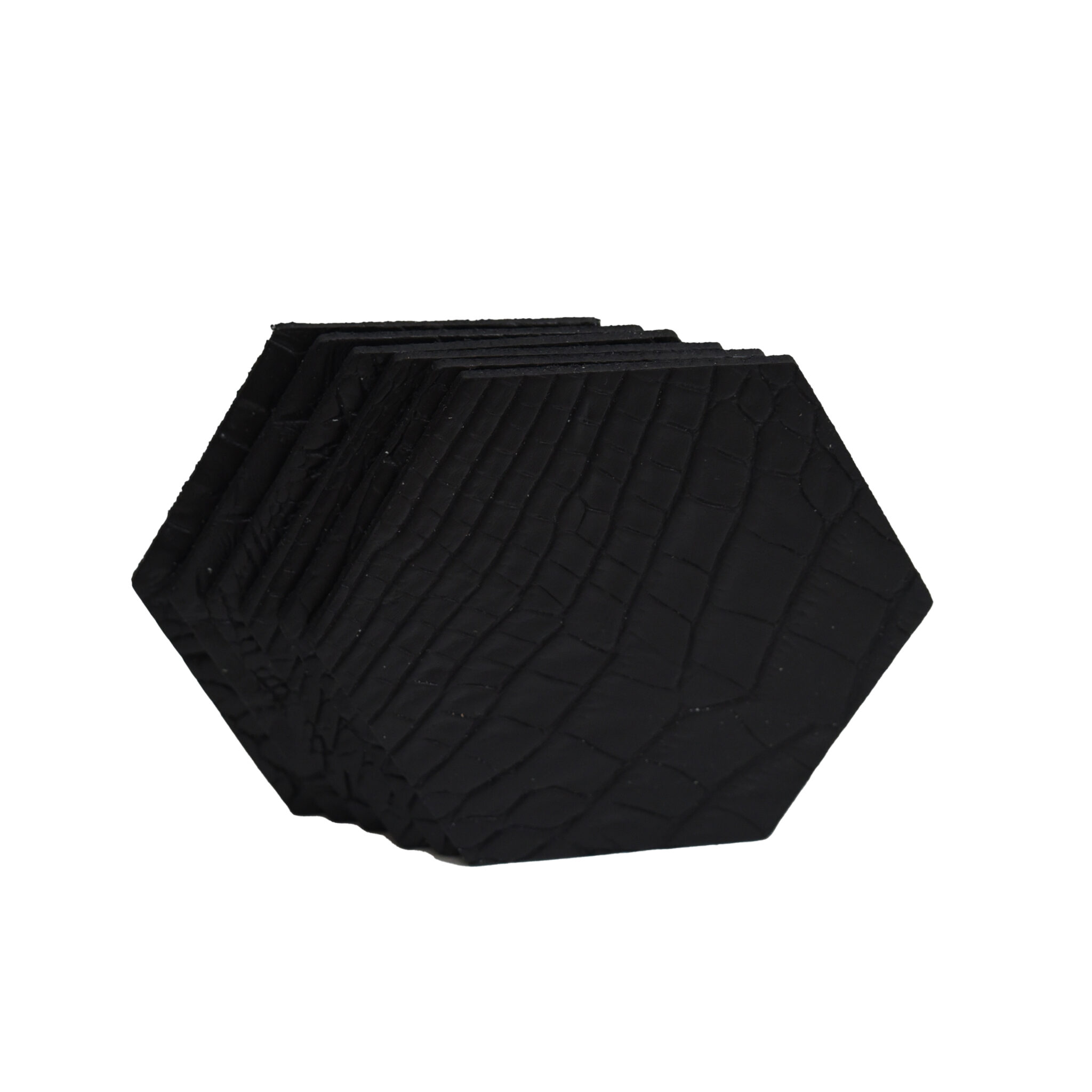 Croco Black Rechthoek Placemats Croco Zwart (Set) Coaster Queen