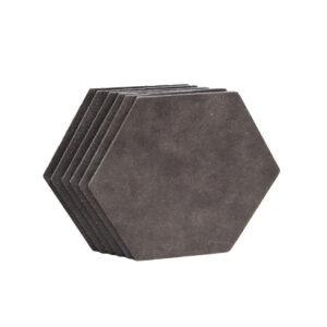 Espresso Brown Hexagon - Onderzetters Leer Espresso Zeshoek