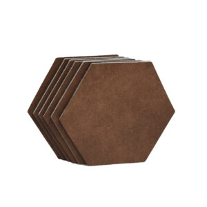 Taupe Hexagon - Onderzetters Leer Taupe Zeshoek