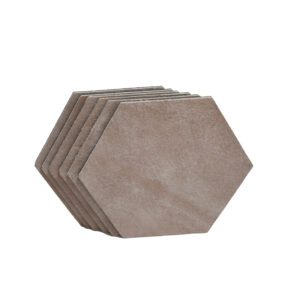 Zand Hexagon - Onderzetters Leer Zand Zeshoek