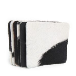 Cowskin Natural - Onderzetters Koehuid Vierkant