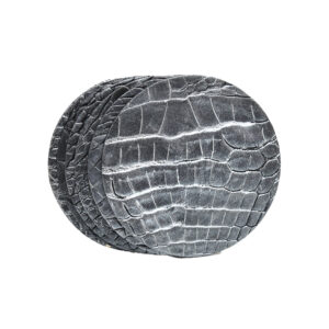 Croco Metallic Onderzetters Zilver Rond