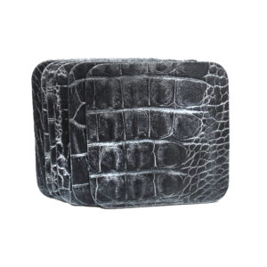 Croco Metallic Onderzetters Zilver Vierkant