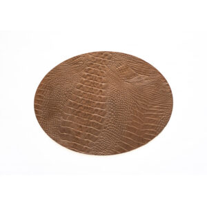 Croco Metallic Light Bronze - Ovaal Placemats Croco Leer Licht Brons